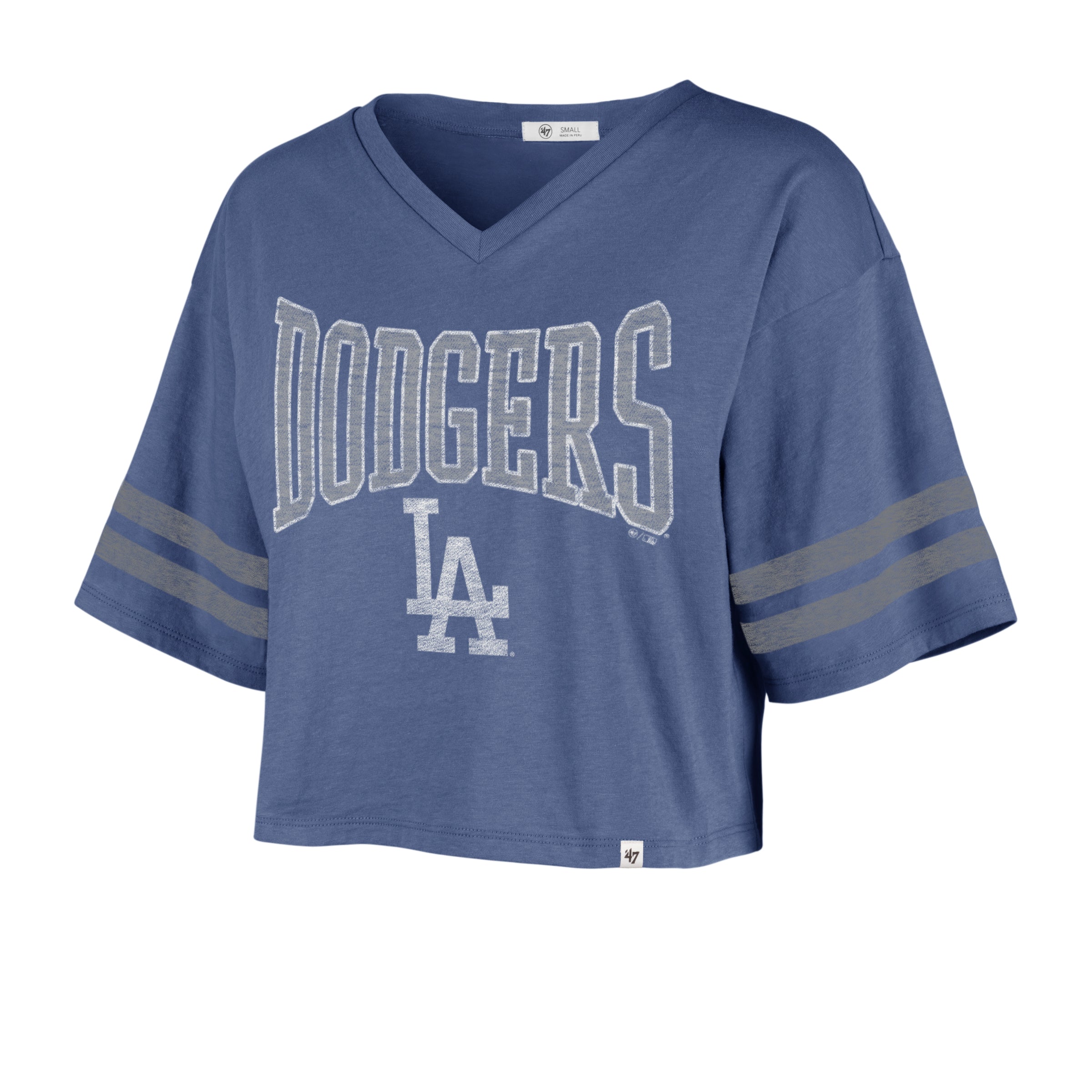 Women's Los Angeles Dodgers MLB Fanfare '47 Sporty Crop Tee