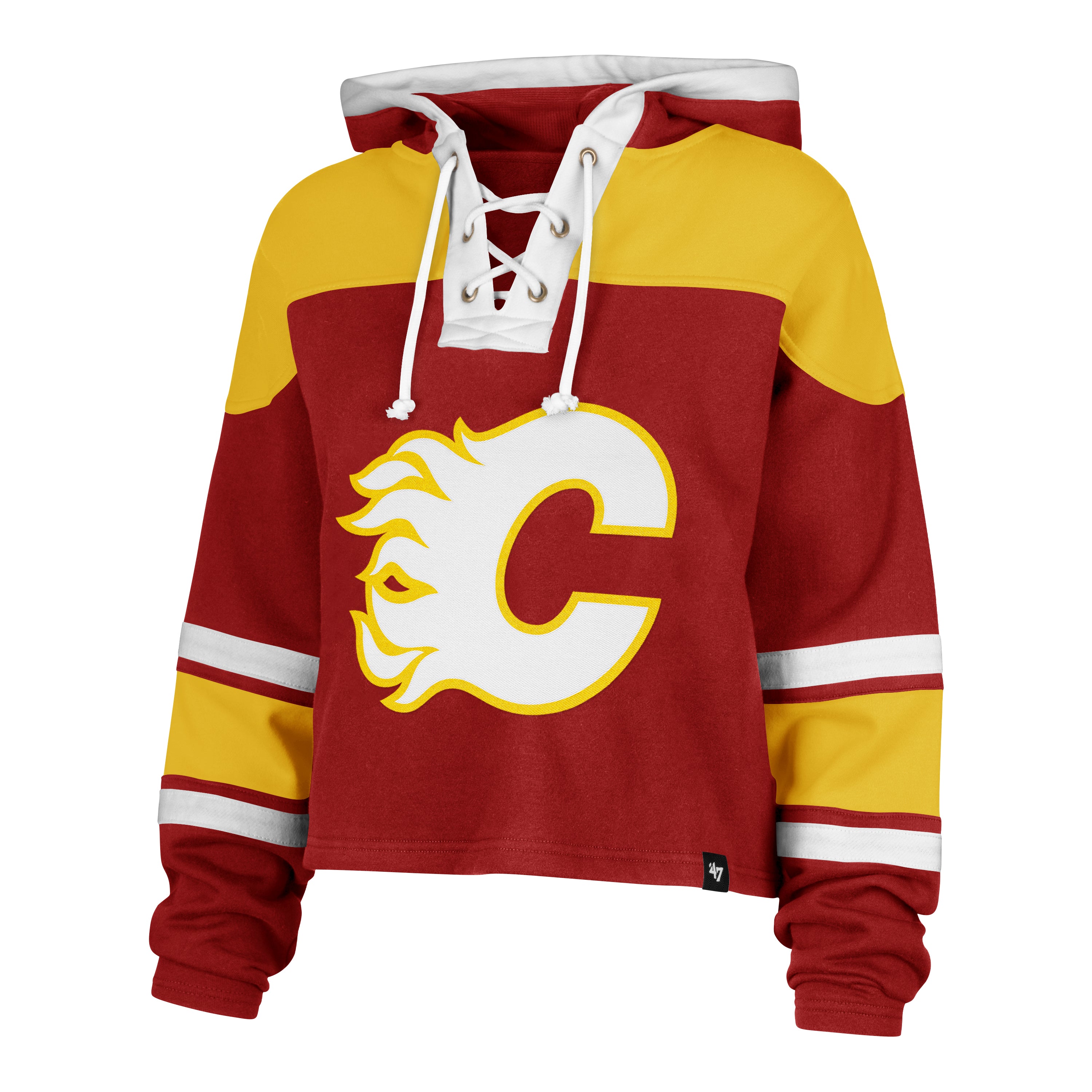 Women's Calgary Flames Cropped '47 LACER Hoodie
