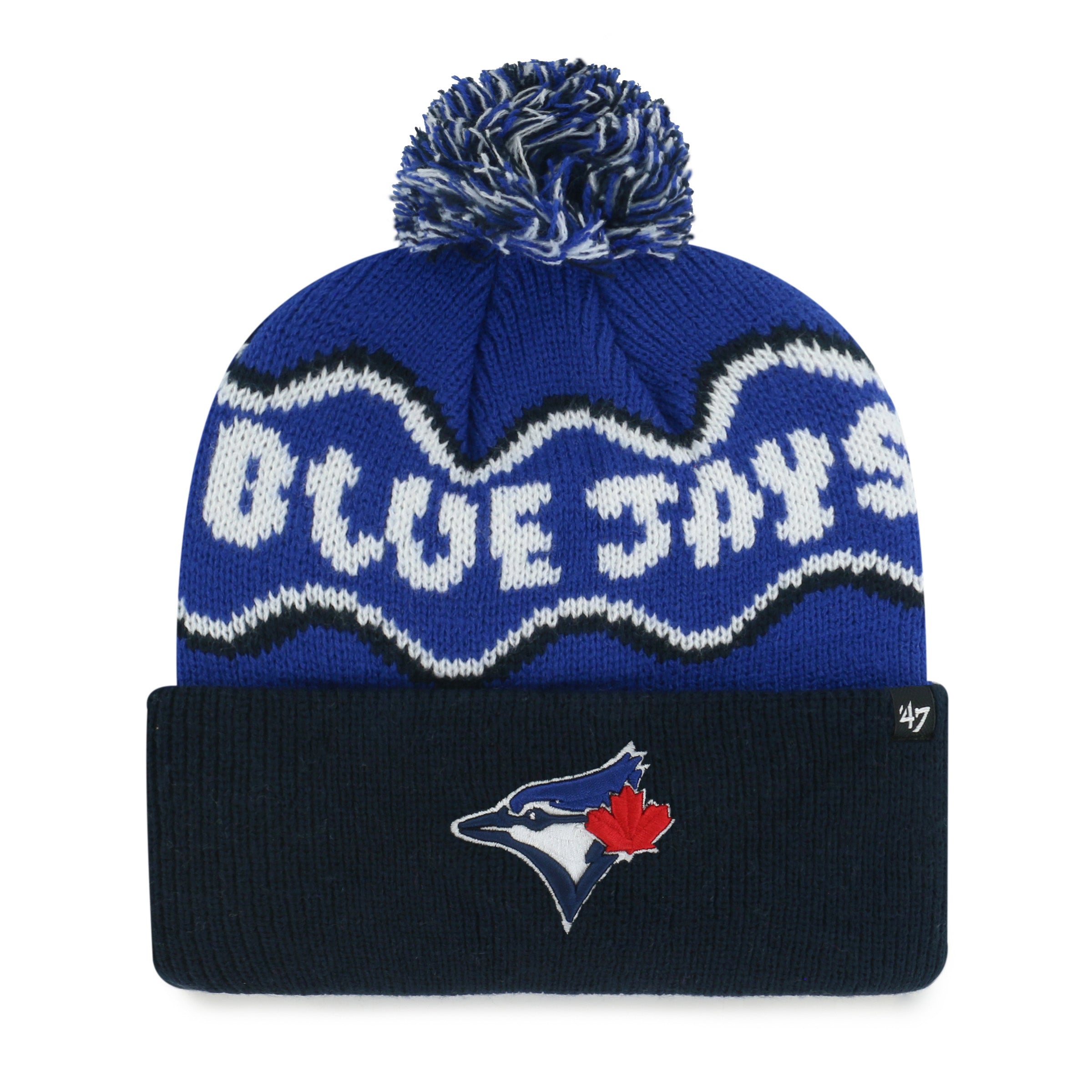 Maillot en tricot à revers pour jeunes des Blue Jays de Toronto avec écriture gribouillis '47