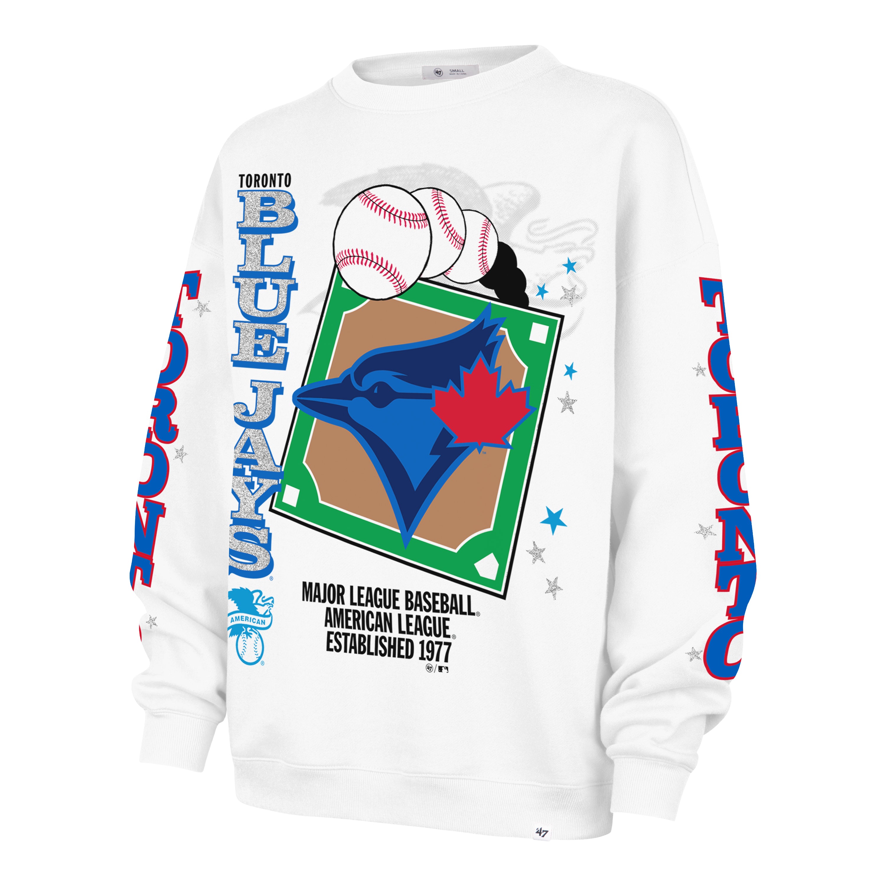 Women's Toronto Blue Jays Thunderous '47 Oversized Crew