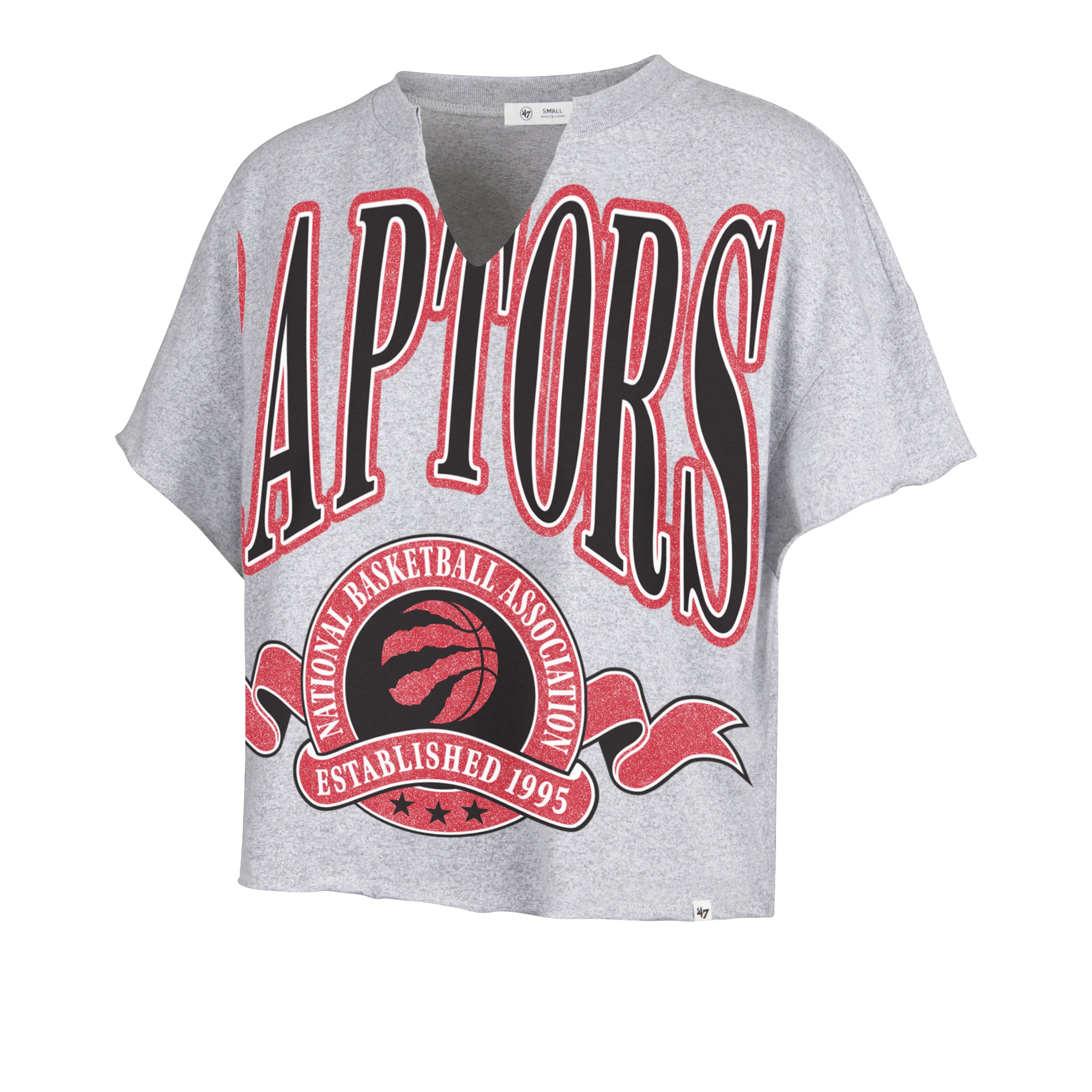 Women's Toronto Raptors Women's Banners Out '47 Oversized Notch Neck Tee