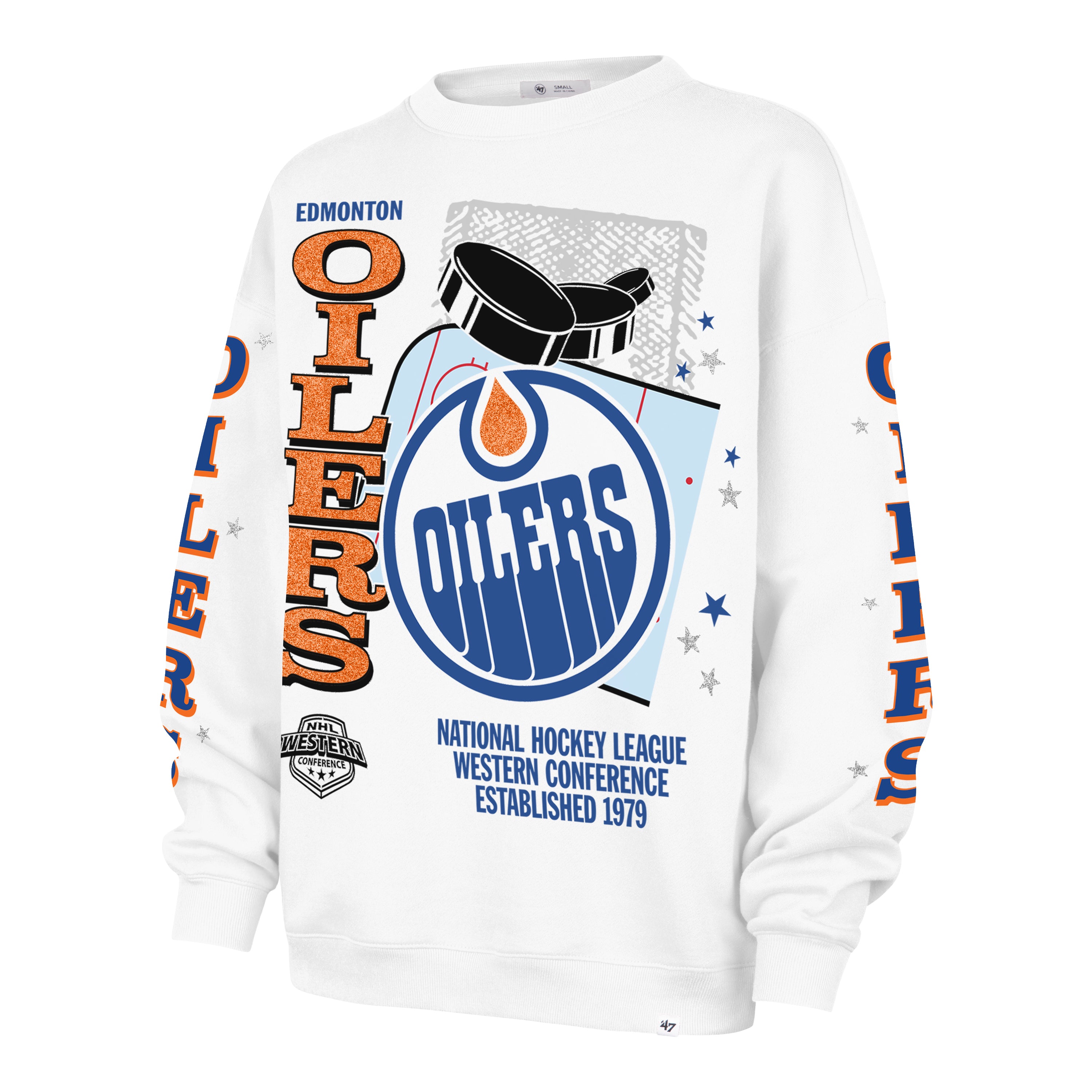 Women's Edmonton Oilers Thunderous '47 Oversized Crew