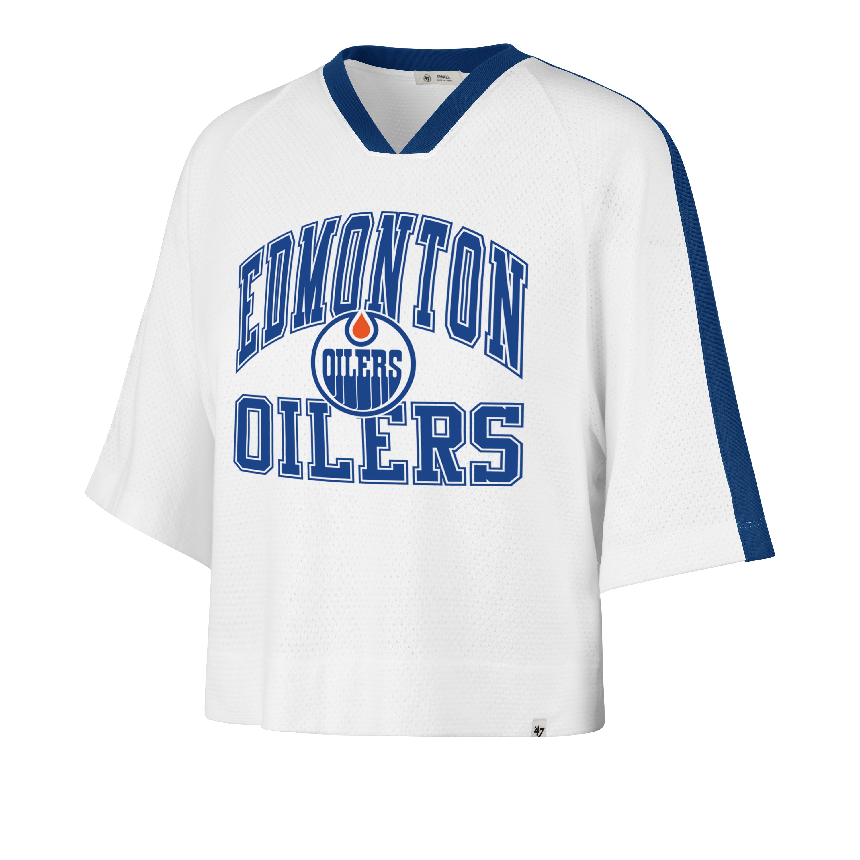 Women's Edmonton Oilers Big Overarch '47 Drop Needle Jersey