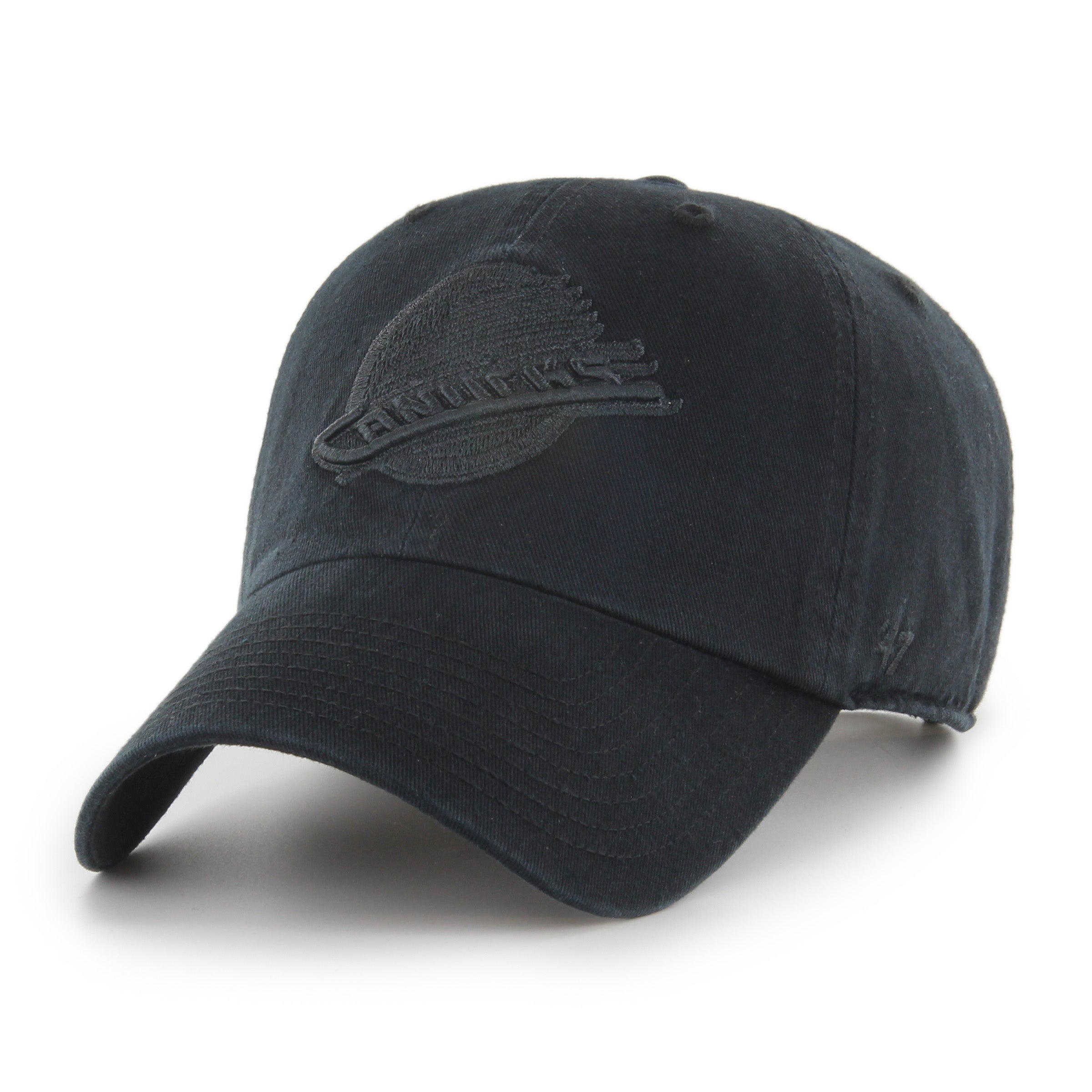 Vancouver Canucks NHL CLEAN UP CAP-BLK ON BLK